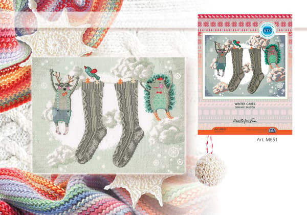 Broderisett RTO "Vinterbekymringer" 32.5x25 cm
