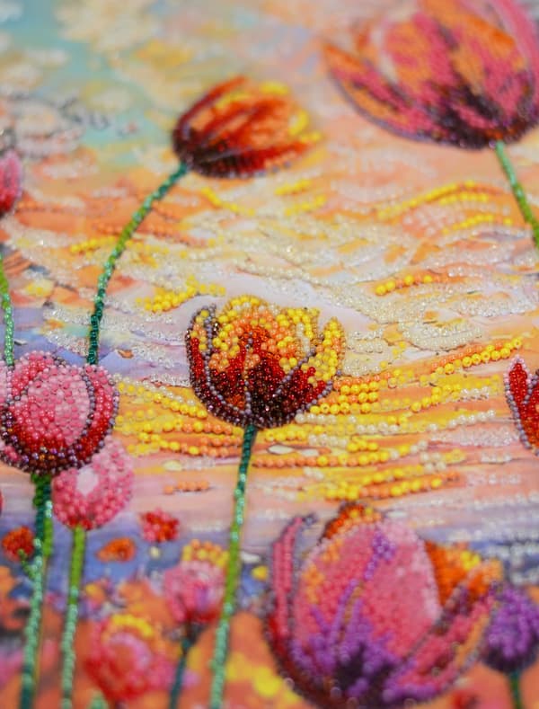 Perlebroderi Abris Art "Forårets rytme" 24x42cm