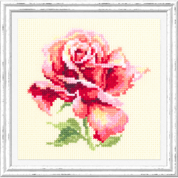 Broderikit Magic Needle "Vacker ros" 11x11 cm