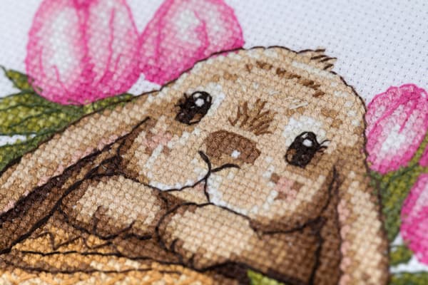 Broderikit Klart "Kanin med hat" 17x15.5cm