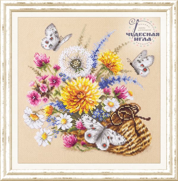 Broderisett Magic Needle "Engblomster" 22x25 cm