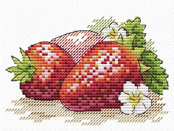 Broderikit MP Studia "Sød jordbær" 11x8 cm