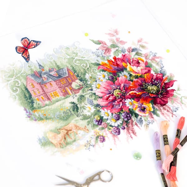 Broderikit Magic Needle "Den gamle herregården" 38x27 cm