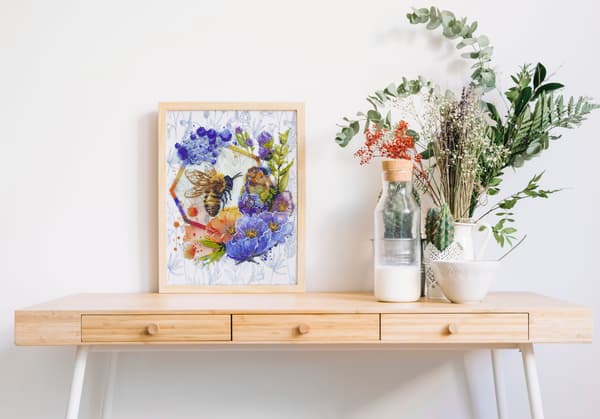 Perlebroderi Abris Art "Blomsterhonning" 20x26 cm