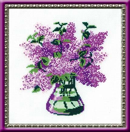 Broderikit Riolis "Knippe med syren" 20x20 cm