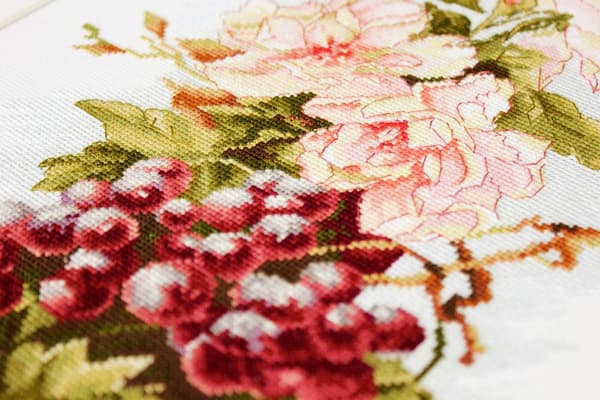 Broderikit Luca-S B212 - "Komposition med druer" 17x39 cm