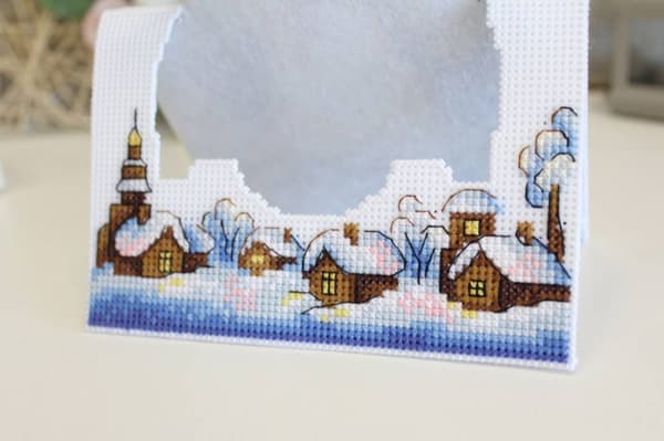 Broderikit plastic canvas MP Studia "Kort. Jul" 17x14 cm