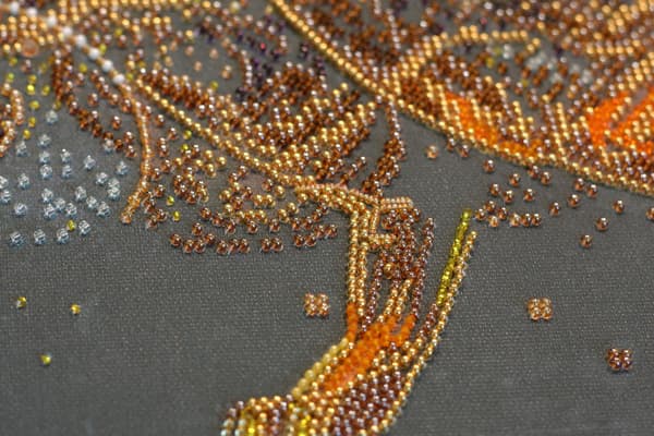 Broderikit med pärlor Abris Art "Gyllene lejon" 53x30 cm