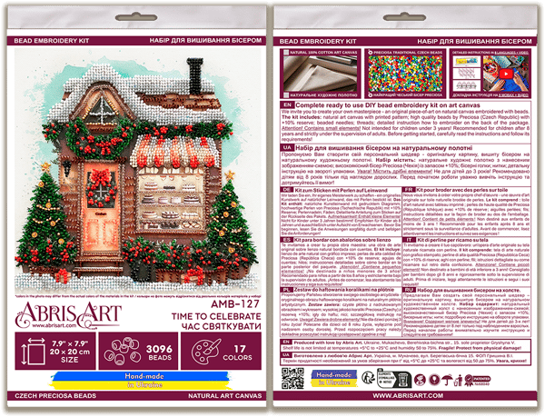 Perlebroderi Abris Art "Festens time" 20x20cm