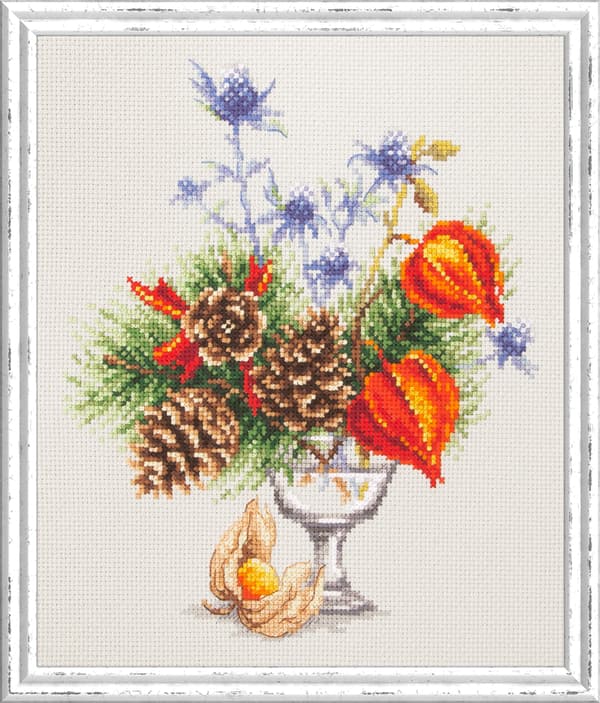Broderikit Magic Needle "Vinterbuket" 20x23 cm