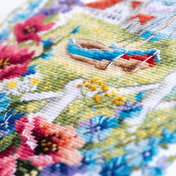 Broderisett Magic Needle "Ville kystblomster" 18x29 cm