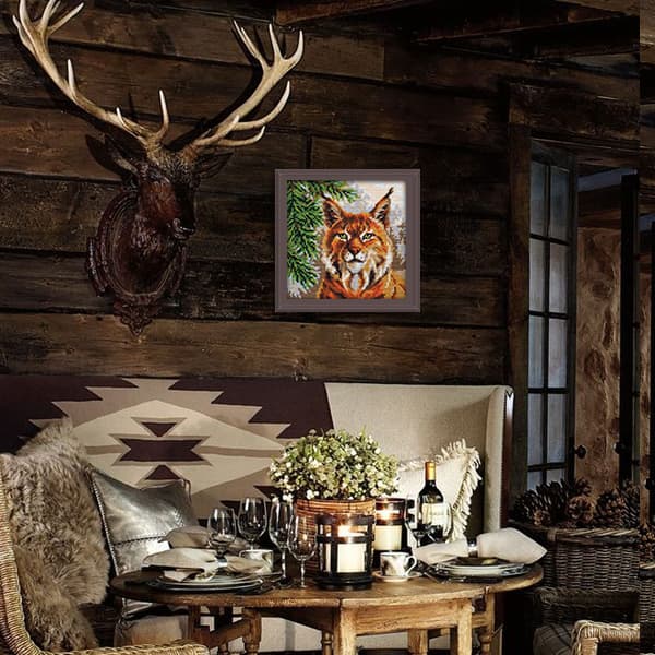 Broderikit Pude Collection D`Art 5438 - "Lodjur" 40x40 cm