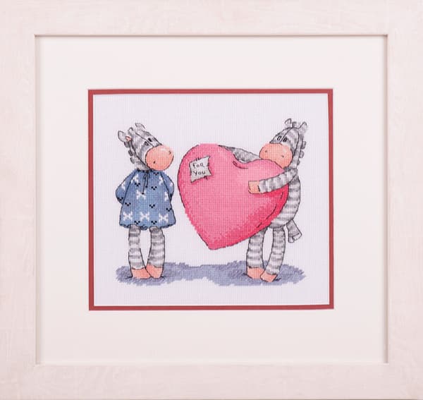Broderisett Klart "Bare for deg" 18x19cm