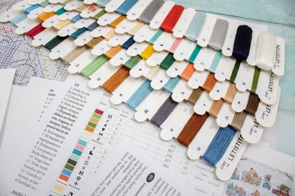 Broderikit LetiStitch L8051 - "Julepynt-kit 7 stk." 15x15 cm