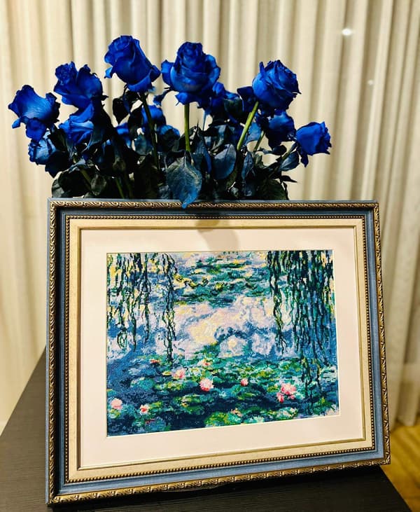 Broderikit Riolis "Näckrosor efter Monet" 40x30 cm