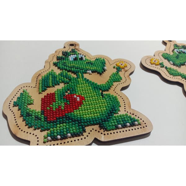 Träbroderi Embroidery Craft "Älg (pärlor)" 9x12 cm