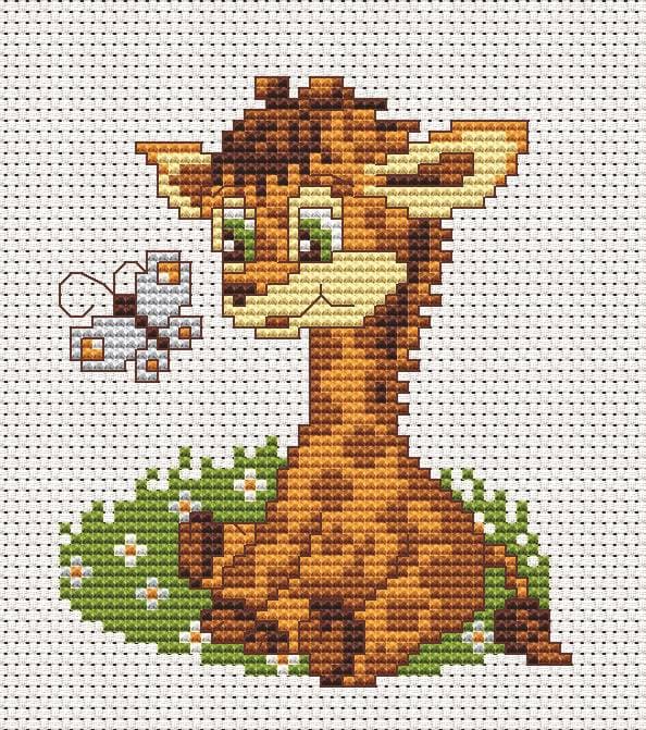 Broderikit Luca-S B044 - "Giraf" 8.5x10 cm