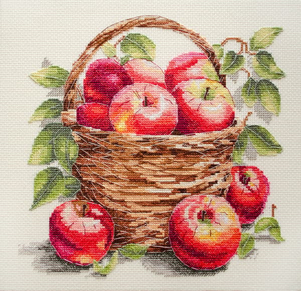 Broderikit Abris Art "Äpplen i mängd" 23x22 cm