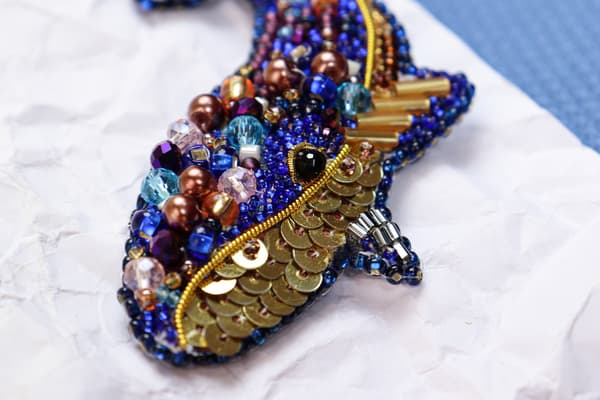 Broderikit med pärlor Abris Art "Blåval" 7.9x4.7 cm