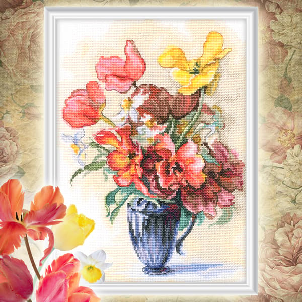 Broderisett RTO "Tulipaner og påskeliljer" 21x29.5