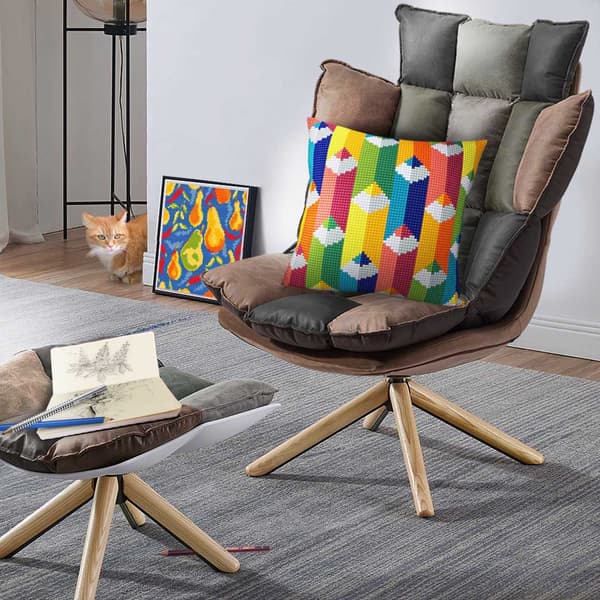 Broderikit Pude Collection D`Art 5469CC - "Farveblyanter" 40x40 cm