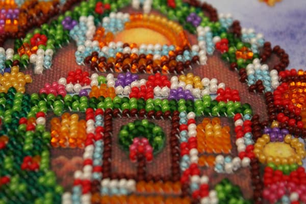 Perlebroderi Abris Art "Peberkagehus" 15x15 cm