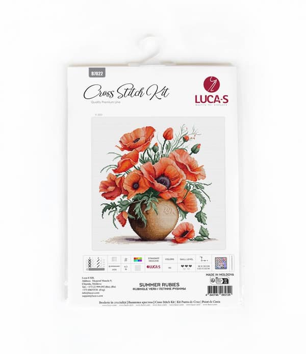 Broderikit Luca-S B7022 - "Sommerrubiner" 30x30 cm