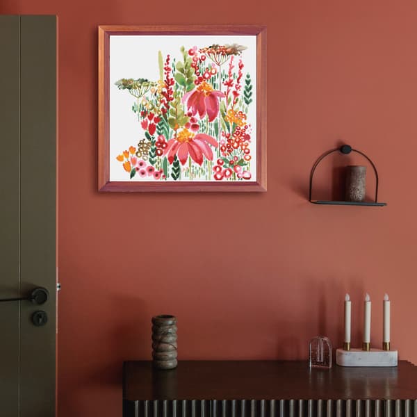Broderikit Pude RTO CU077 - "Blomsterakvarel" 40x40 cm