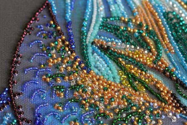 Perlebroderi Abris Art "Blåt guld" 27x39 cm