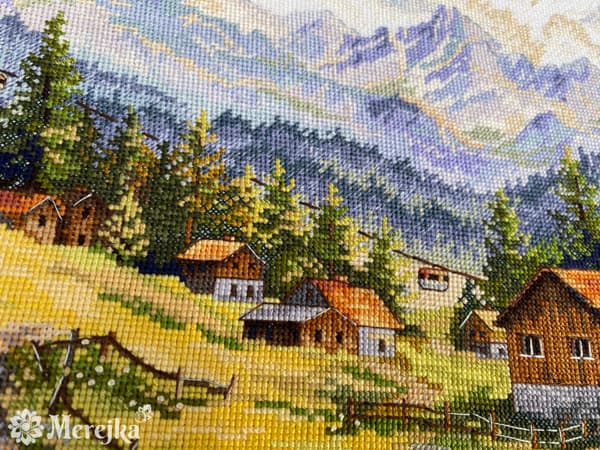 Broderisett Merejka K-244 - "Chamonix-dalen" 30x39,5 cm