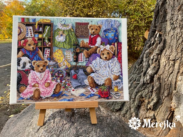 Broderisett Merejka K-203 - "Bamseklær" 29x36 cm