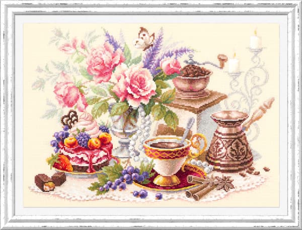 Broderisett Magic Needle "En kopp kaffe?" 40x28 cm