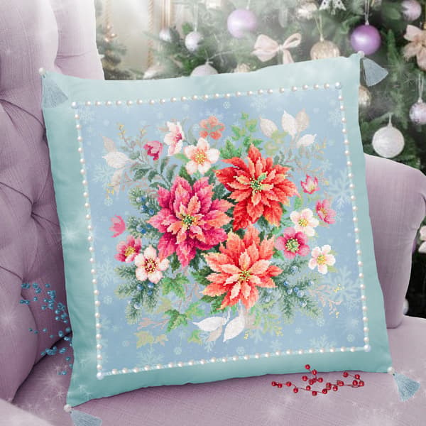 Broderisett Magic Needle "Blomstermagi. Julestjerne" 30x30 cm