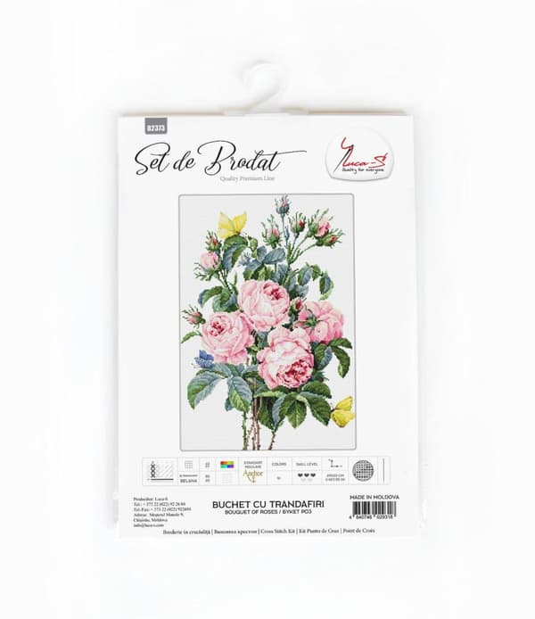 Broderikit Luca-S B2373 - "Buket med roser" 20x29 cm