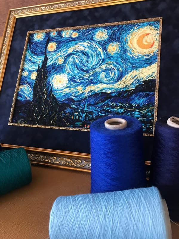 Broderisett Riolis "Stjerneklar natt" 40x30 cm