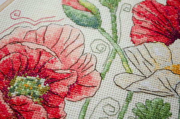 Broderikit Abris Art "Når valmuer blomstrer" 30x30cm