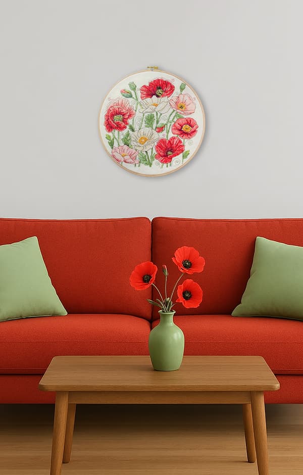 Broderisett Abris Art "Når valmuer blomstrer" 30x30cm