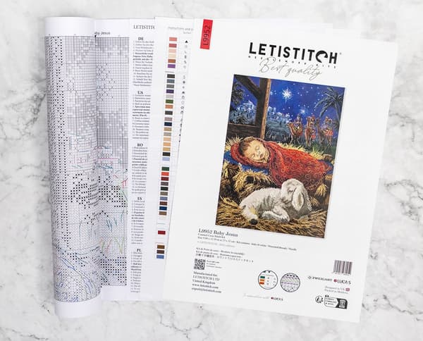 Broderikit LetiStitch L9952 - "Jesusbarnet" 23x32 cm