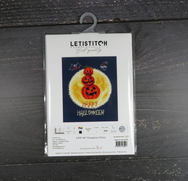 Broderikit LetiStitch LETI997 - "Græskarfest" 13x16 cm