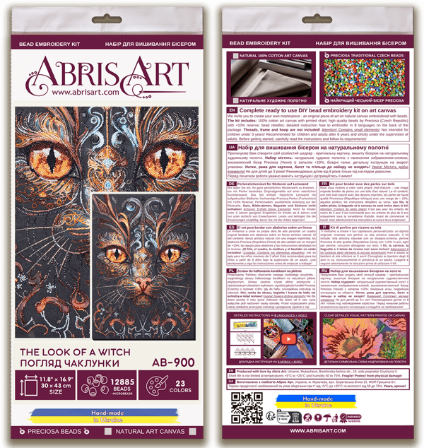 Perlebroderi Abris Art "En heksas blik" 30x43 cm
