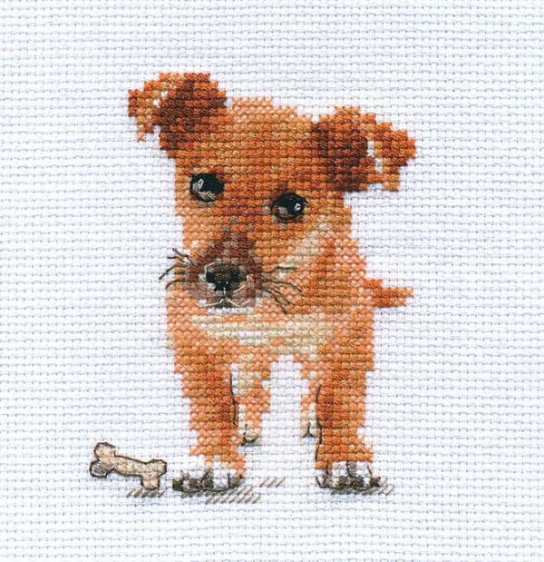 Broderikit Alisa "Valp" 8x9 cm