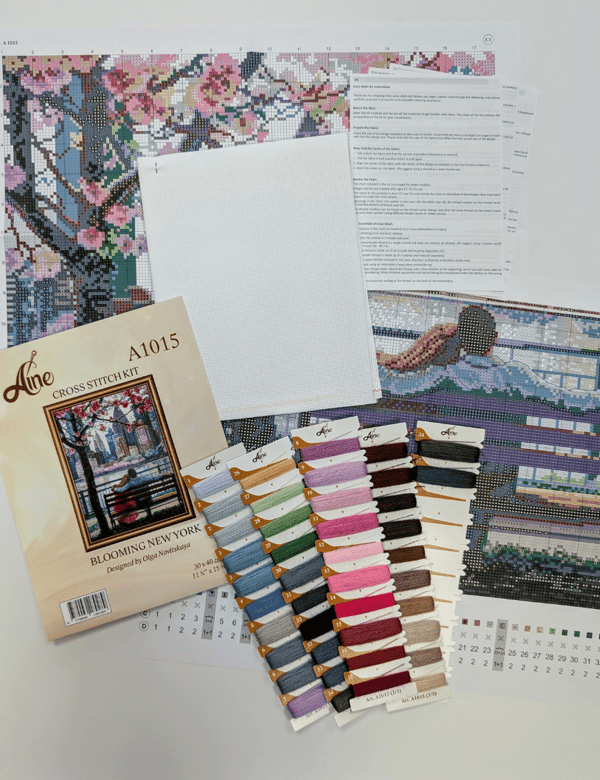Broderikit Aine "Blomstrende New York" 30x40 cm