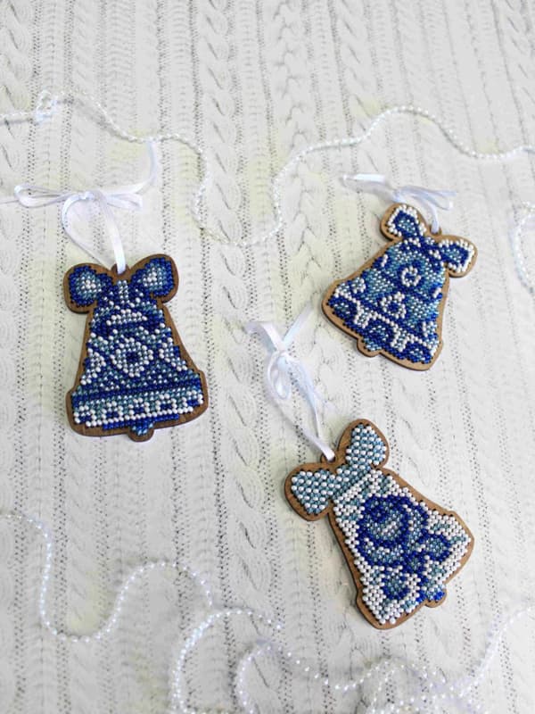 Broderikit med pärlor MP Studia "Julprydnad - Vinterljud" 5x7 cm