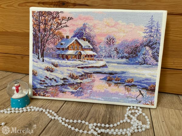 Broderisett Merejka K-240 - "Første snø" 20x29 cm