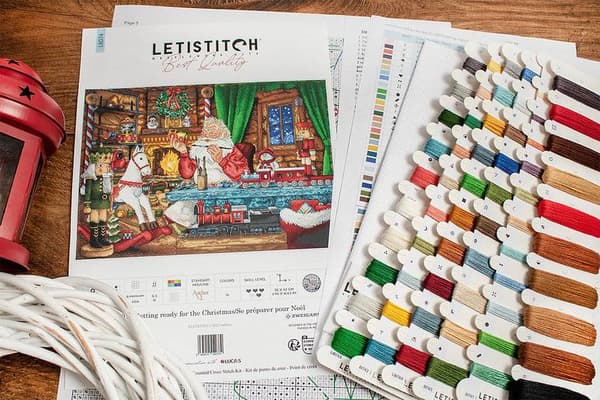 Broderikit LetiStitch L8074 - "Klar til jul" 42x30 cm