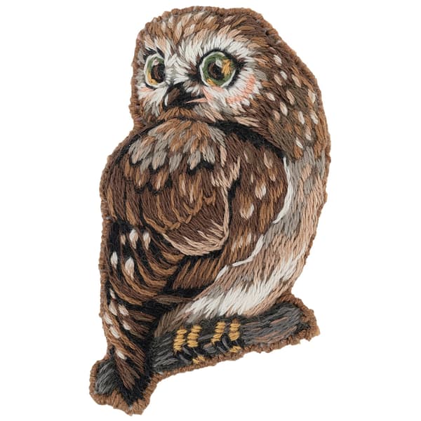 Broderikit Panna "Levende billede uglebroche" 6x4 cm