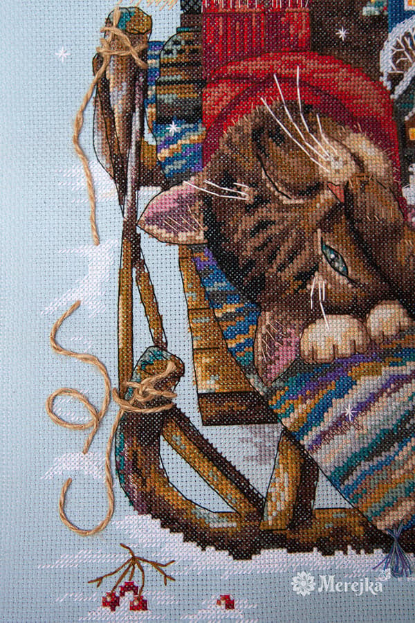 Broderikit Merejka K-107 - "Mysig vinter" 36x36 cm