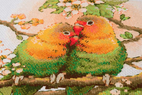 Broderikit Riolis "Turturduvor" 20x20 cm