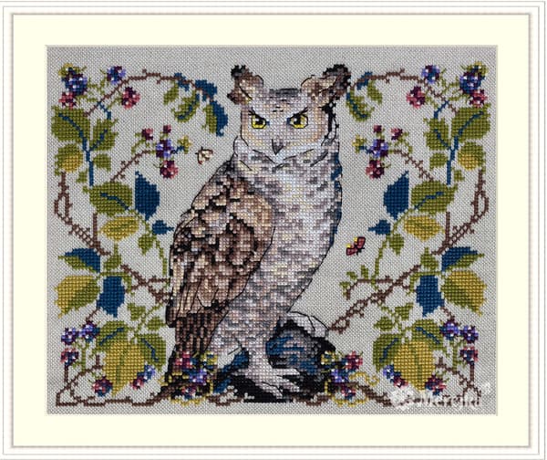 Broderisett Merejka K-148A - "Uglen" 20x16 cm