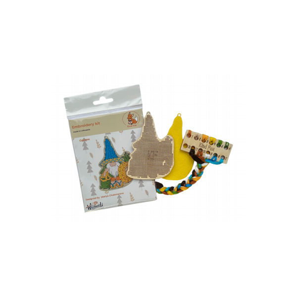 Träbroderi Kind Fox "Tomte" 7.5х11cm